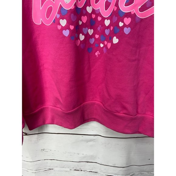 Barbie Girls Pink‎ Heart Logo Long Sleeve Pull Over Sweatshirt Size XL - Picture 5 of 7